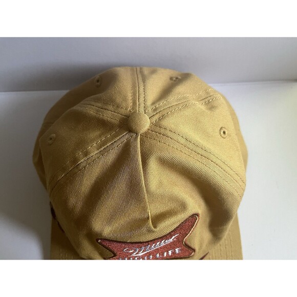 Miller High Life Beer Snapback Trucker Hat Cap Tan Adjustable Rope - Picture 4 of 8